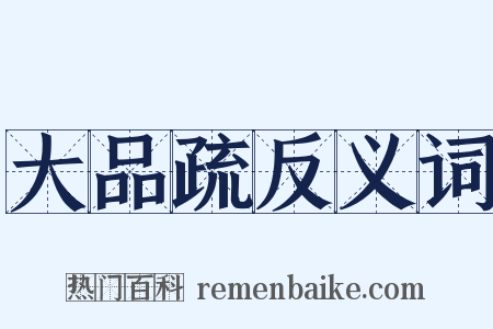 大品疏反义词是什么意思的图片
